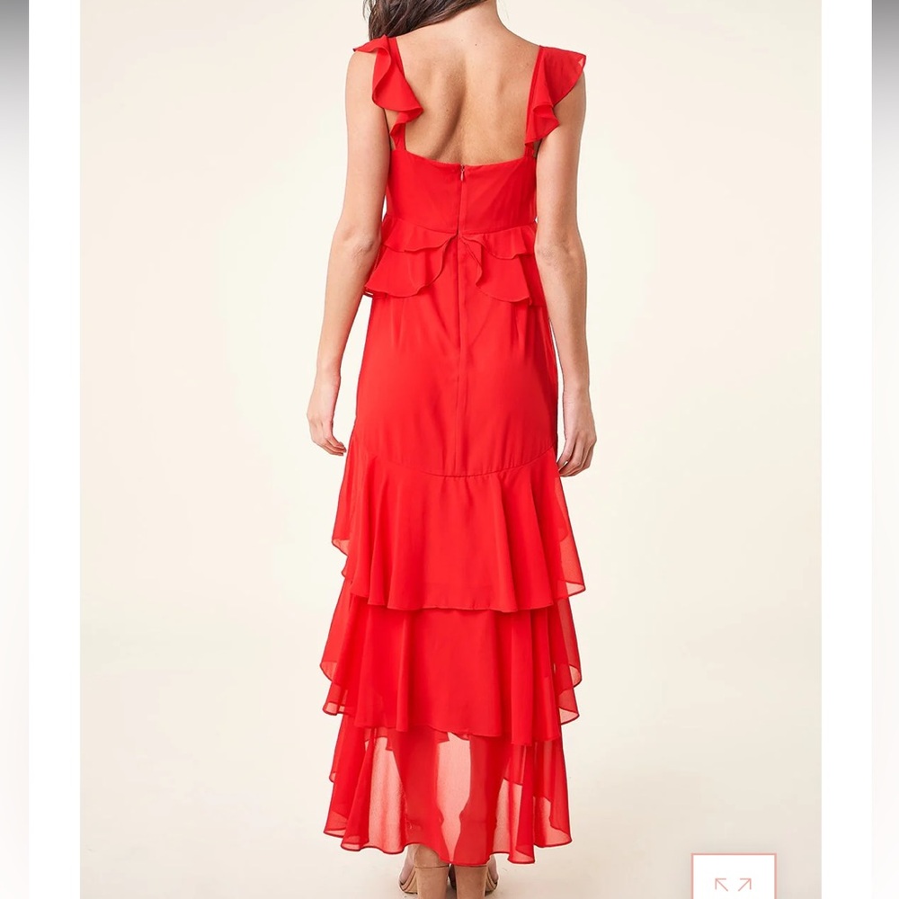 Sugar Lips Red Ruffled Dress - Picture 8 of 8